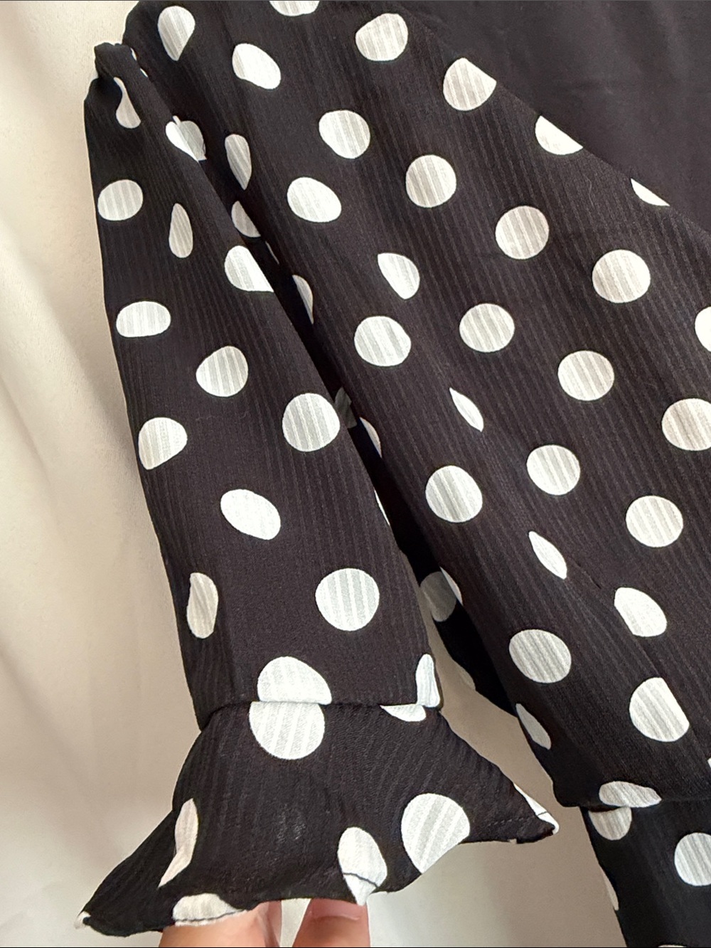 IF BY SEA Black White Polka Dot Wrap Maxi Dress Medium - Picture 7 of 7